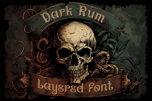Dark Rum: A Vintage Horror Display Font for Spooky Design